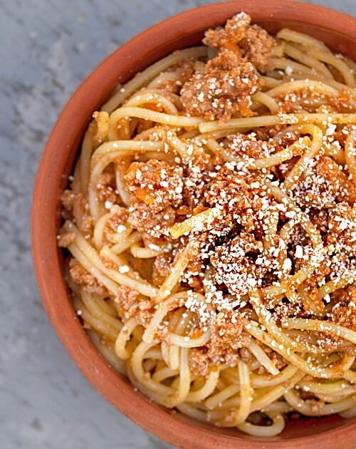 Pasta al ragù in bianco