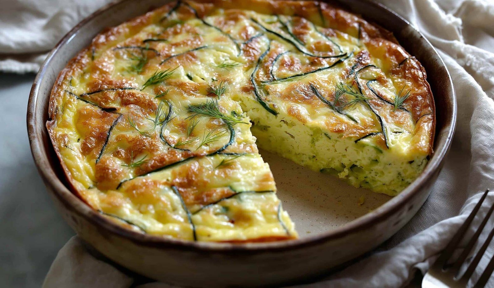 Frittata al Forno con Zucchine Morbida, Semplice e Veloce